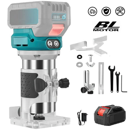 6 Speeds Brushless Cordless Wood Router For Makita 18V With 1XBattery / spain