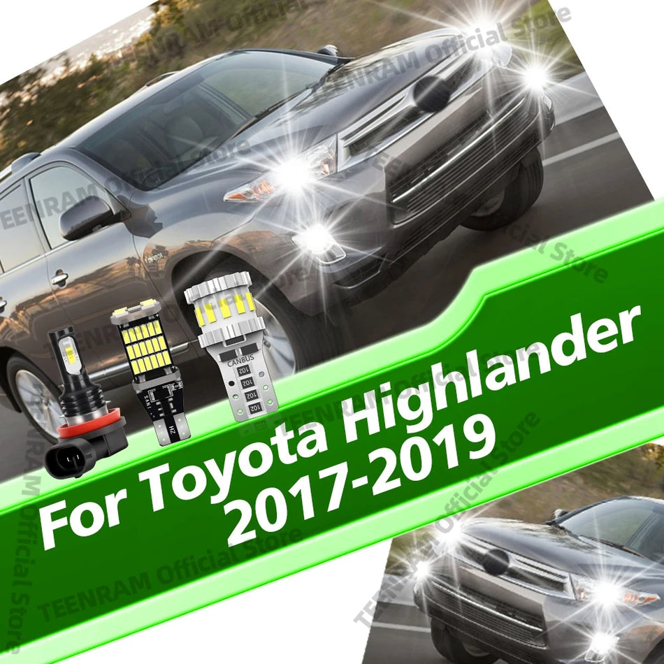 Λαμπτήρες LED Toyota Highlander 6000K, Plug and Play για φώτα ομίχλης, όπισθεν, πινακίδα κυκλοφορίας, χάρτη και φώτα οροφής