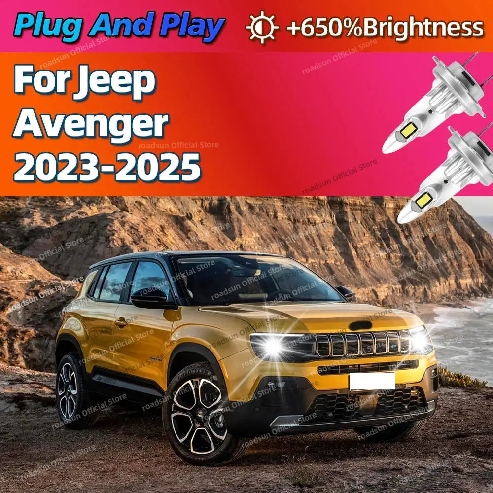 2/4Pcs High Power Car Headlight 3570 CSP Chips LED Lights Bulbs 160W Plug and Play For Jeep Avenger 2023 2024 2025 by InterCyprus Trading Ltd