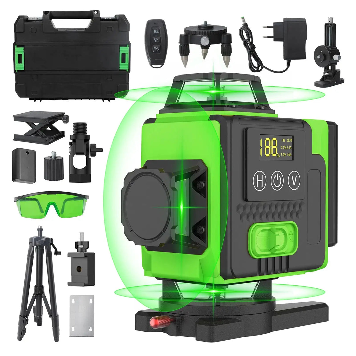 4D 16 Lines Laser Level 360 Self Leveling Tool Tripod Green / spain