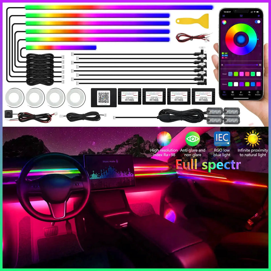 Acrylic LED Interior Ambient Lights For BMW 5 Series F10 F11 F07 G30 by InterCyprus Trading Ltd