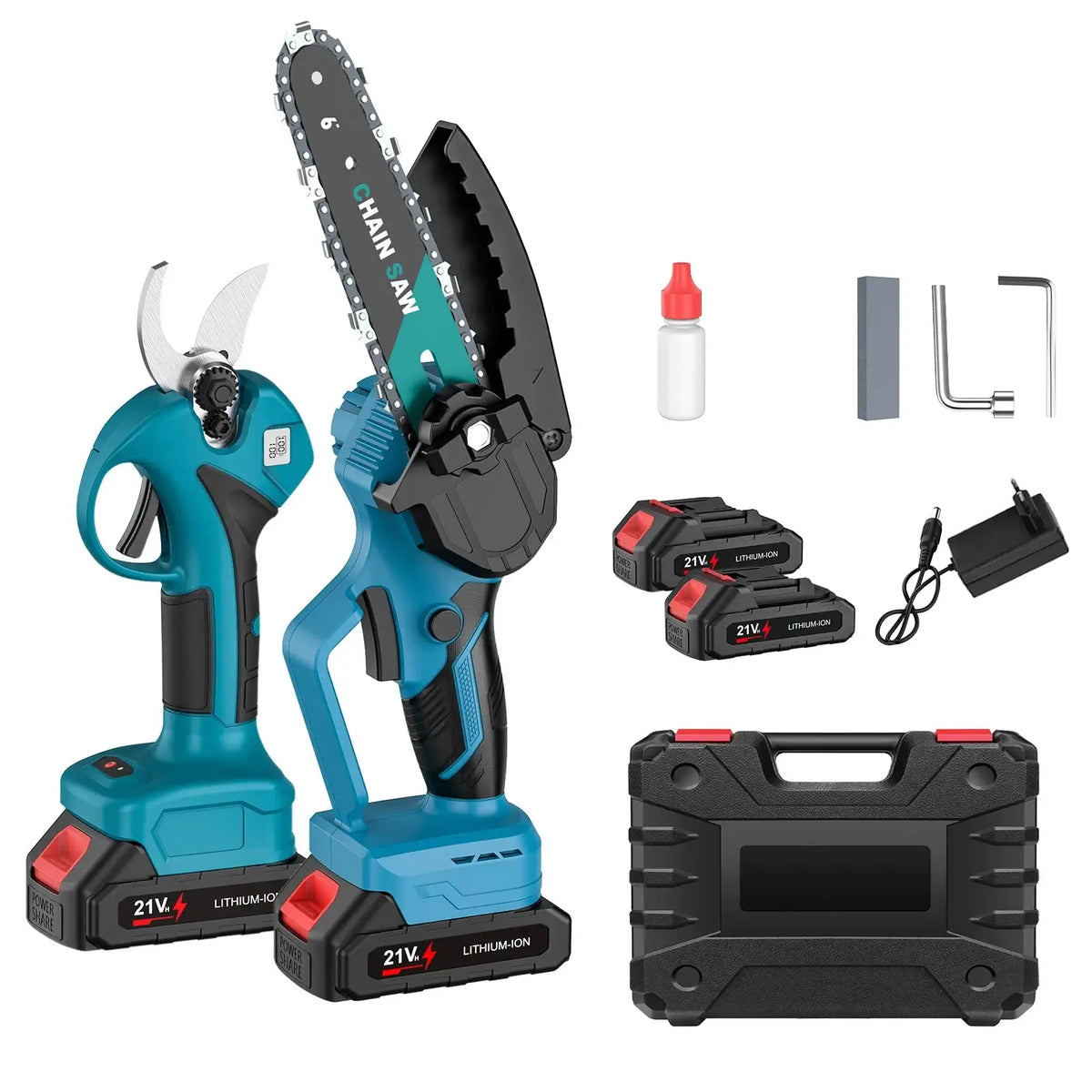 6 Inch Electric Chainsaw Telescoping Pole Pruner Garden WIth 2&times;Battery / Poland