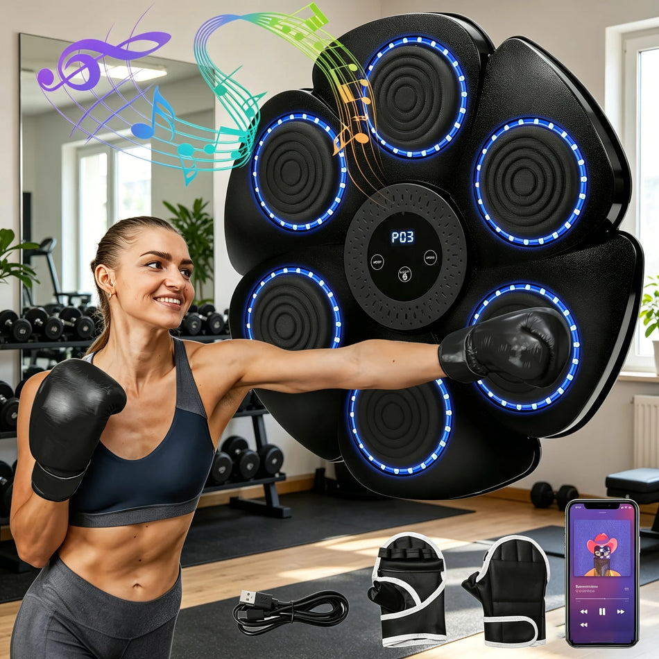Smart Bluetooth Boxing Machine With Lights For Home Fitness