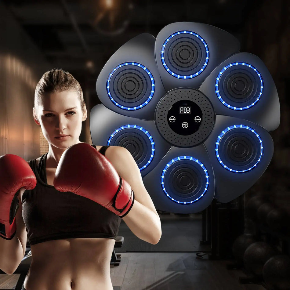 Smart Music Boxing Machine With RGB Lights And Auto Counter For Home Gym