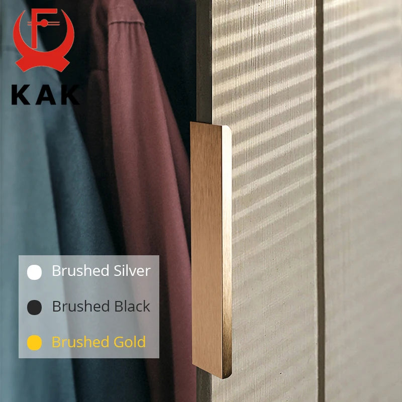 Скрытые ручки для шкафов KAK из цинкового сплава с матовой черной отделкой