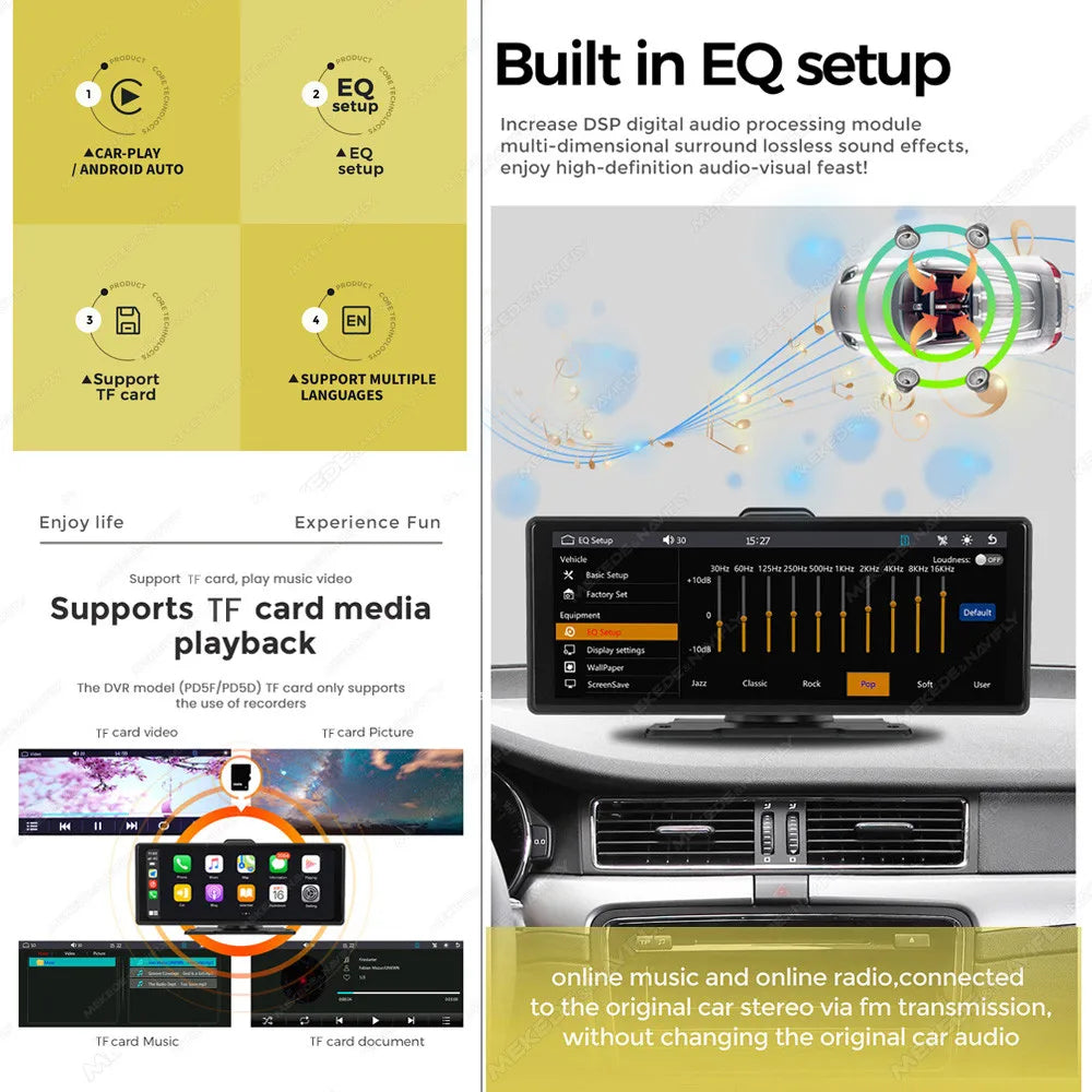 MEKEDE Intelligent Car Machine System 10.26 Inch DVR &ndash; Wireless CarPlay Smart Multimedia Player