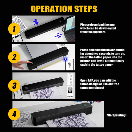 Wireless Portable 8-Inch Tattoo Printer &ndash; Bluetooth Enabled