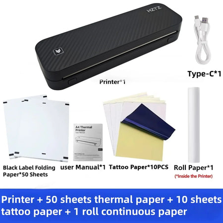 A4 Portable Inkless Printer &ndash; Bluetooth Wireless Printing printer ADD 60paper