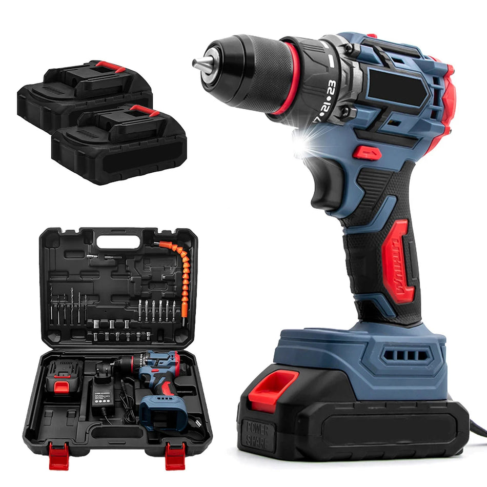 Didelis sukimo momentas bevielis bešepetėlinis gręžtuvas 2 greičių metalinis chuck 18V