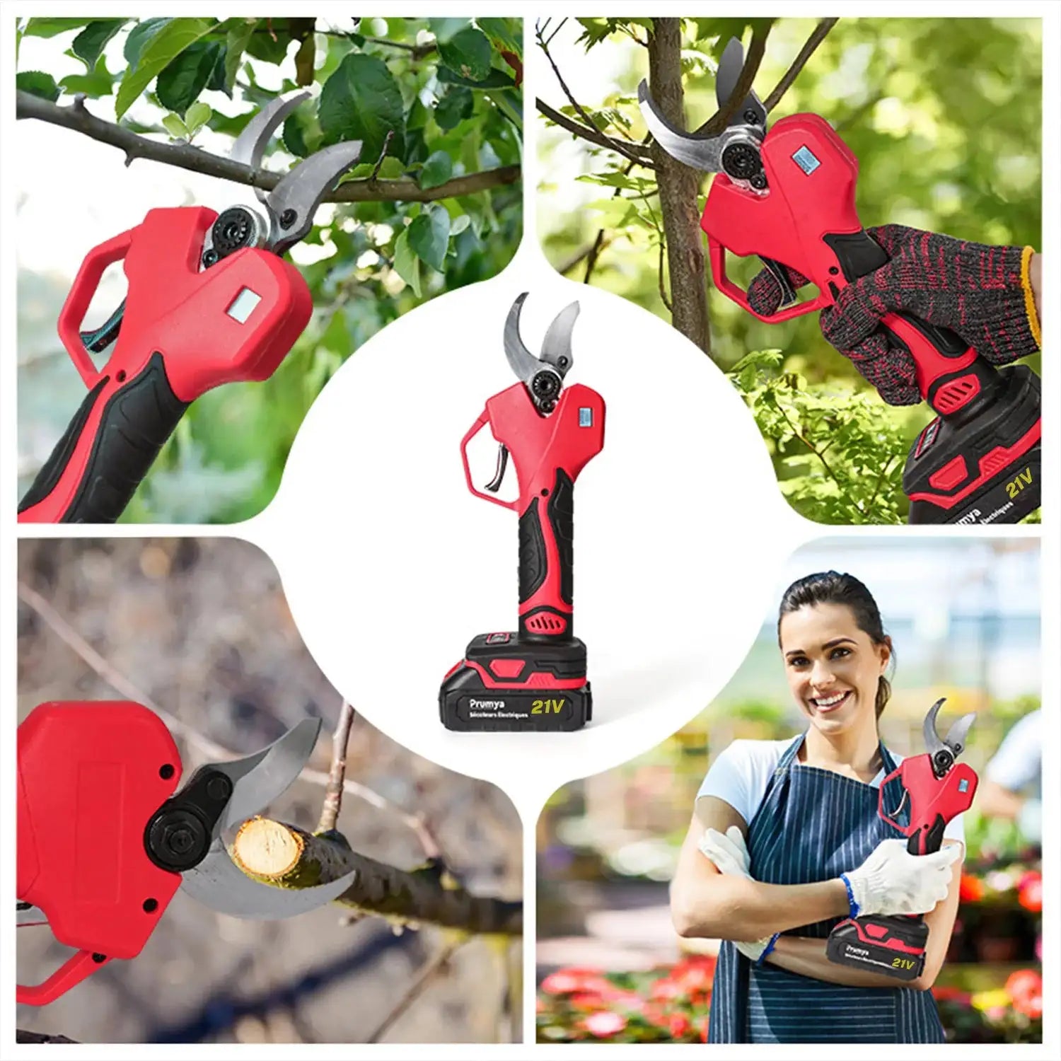 1000W Brushless Cordless Pruning Shears 5cm For Makita 18V