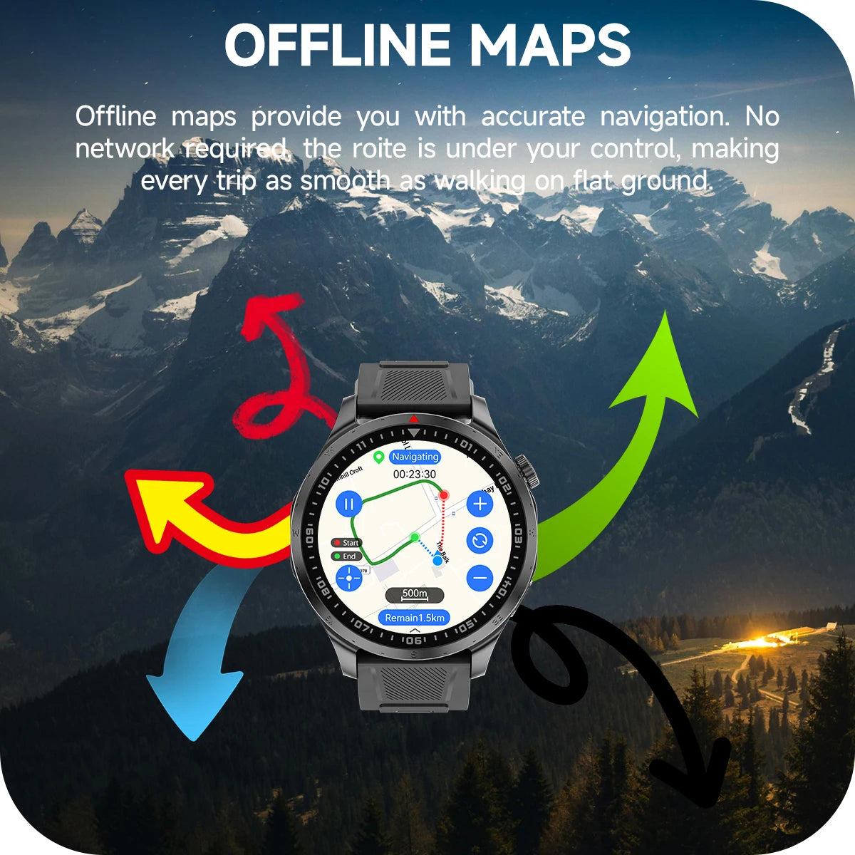 Military GPS Smartwatch &ndash; Offline Maps And Health Monitor