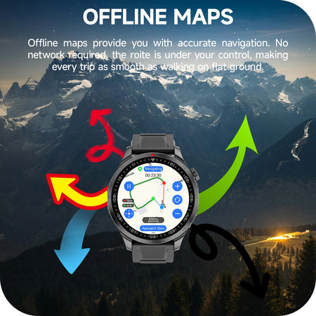 Military GPS Smartwatch &ndash; Offline Maps And Health Monitor