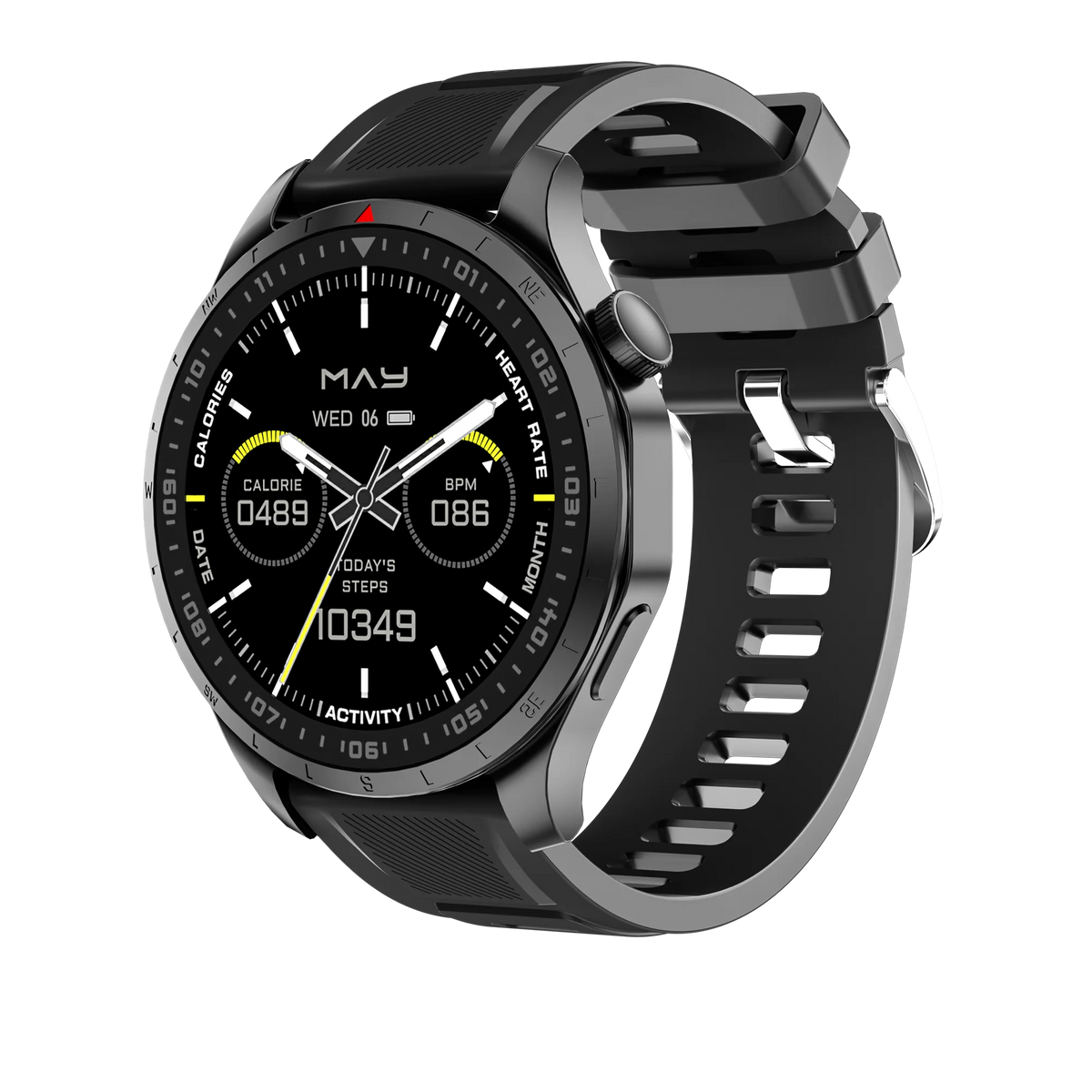 Military GPS Smartwatch &ndash; Offline Maps And Health Monitor Silicone Black / GPS Sport Smartwatch