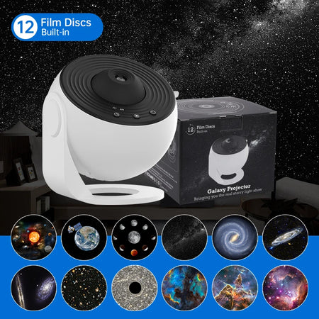 AUSYLE 360&deg; Starry Sky Galaxy Projector for Kids - Night Light Planetarium Lamp 12  in 1 Projector