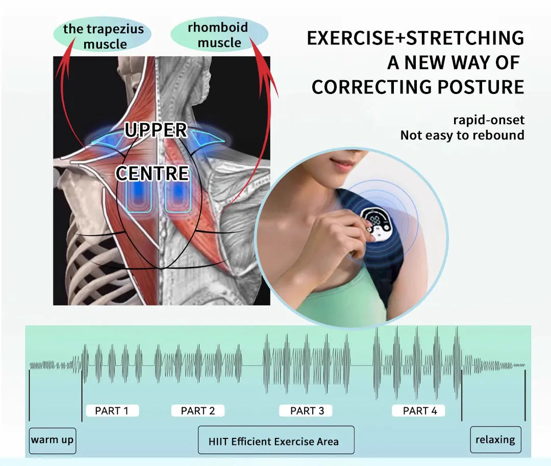 Microcurrent Posture Device For Back Massage - Back Relief