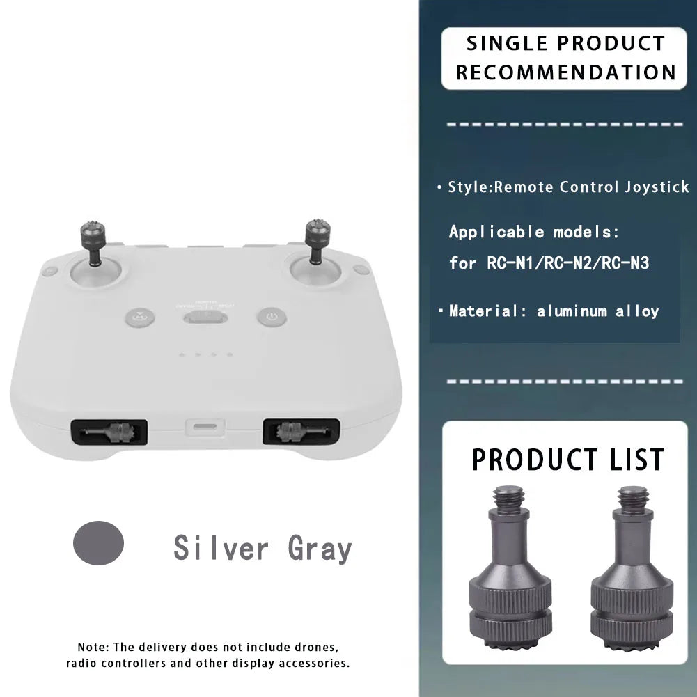 Aluminum Joystick Sticks for DJI Mini 4 Pro &amp; RC Controllers grey for RC-N1 N2 N3 / CHINA