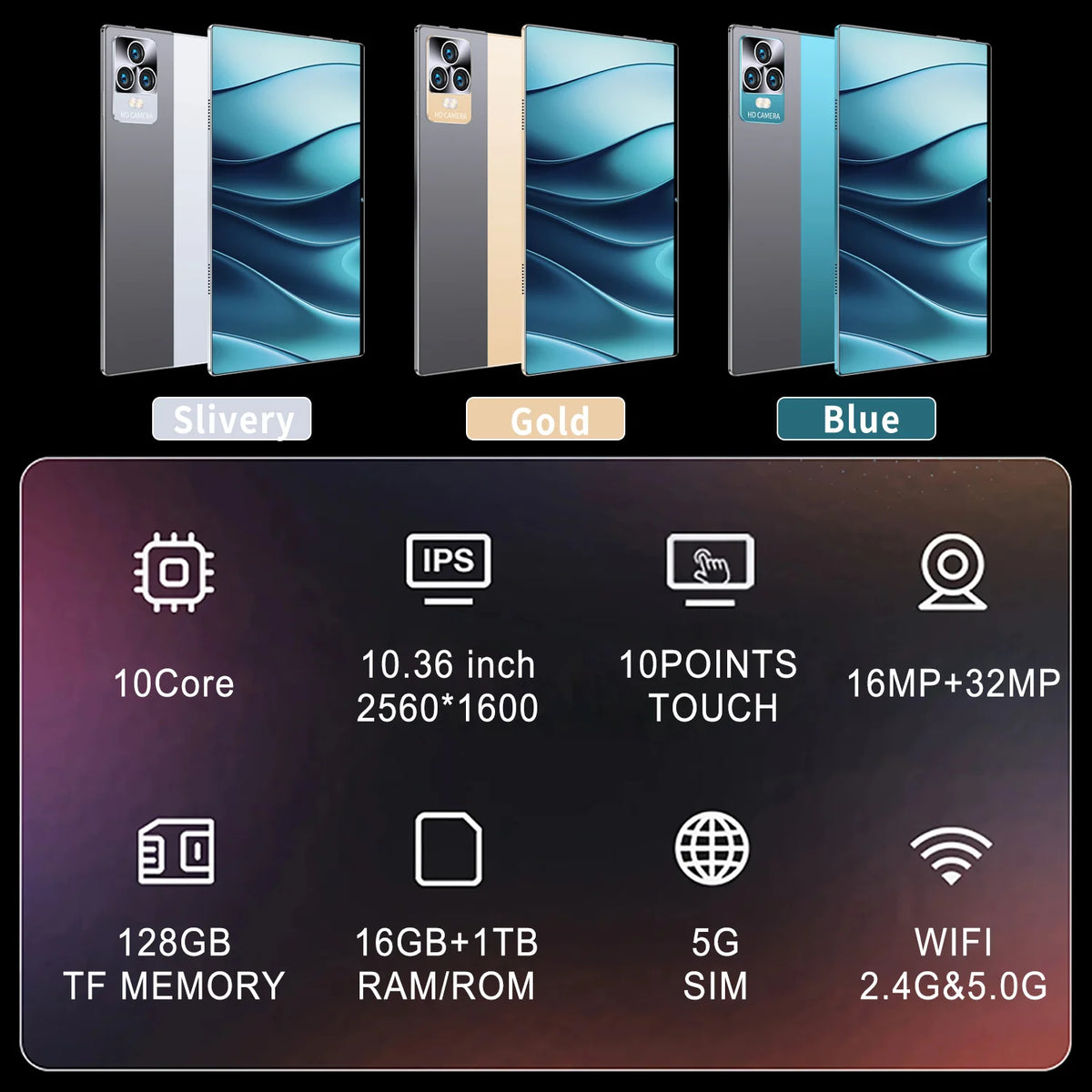 Global Version 2025 Tablet - 16GB RAM 1TB Massive Storage