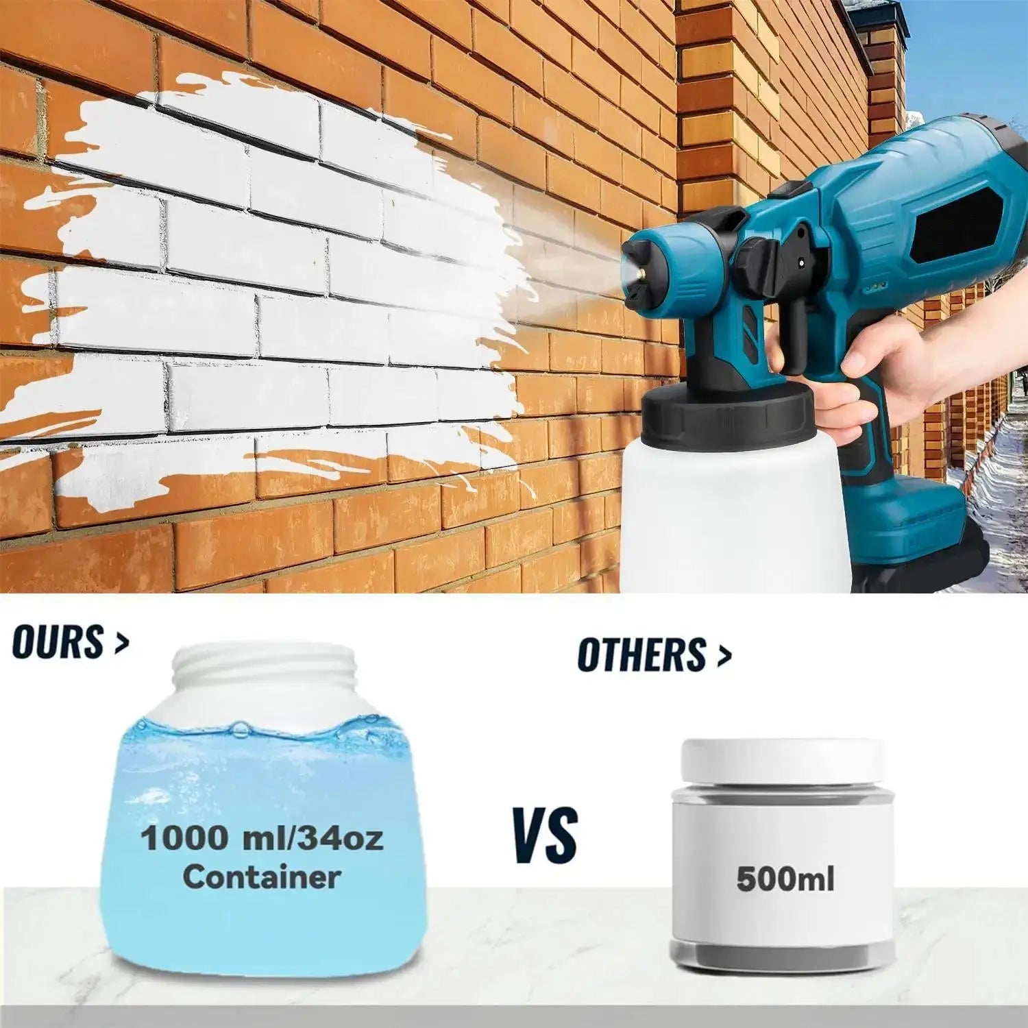 Cordless HVLP Paint Sprayer 1000ml For Makita 18V Battery