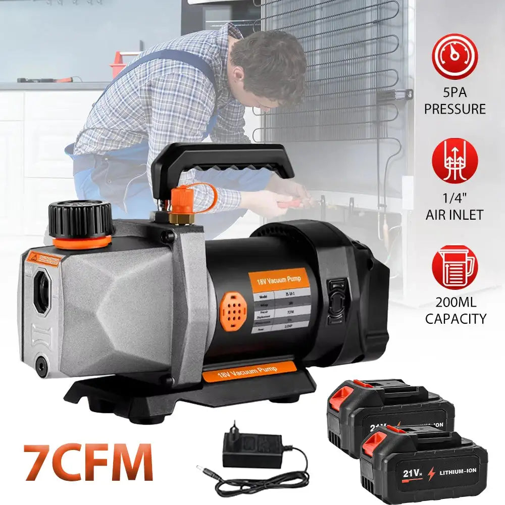 Cordless Vacuum Pump 7CFM 0.5HP For Refrigerator Vacuum 18V 2 Battery / EU / Poland