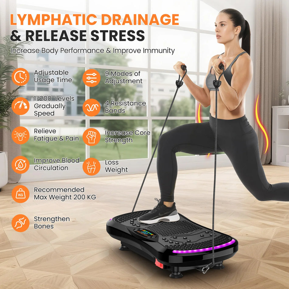 200KG Vibrationsplatte Trainingsgerät – Neun Programme