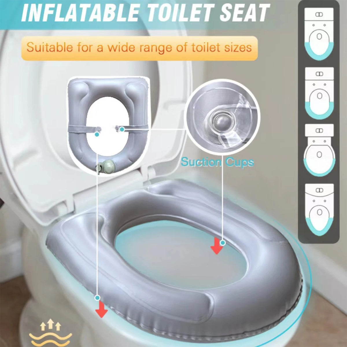PVC Inflatable Toilet Seat Cushion - Travel Comfort Plus