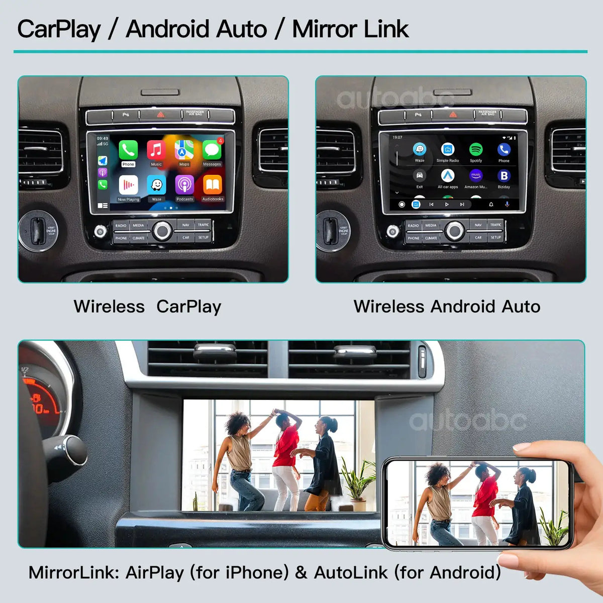 Wireless carplay Android Auto conversion box for Volkswagen Touareg RNS850 Mirror Link, AirPlay Box Recoder Accessoires 8 inches by InterCyprus Trading Ltd