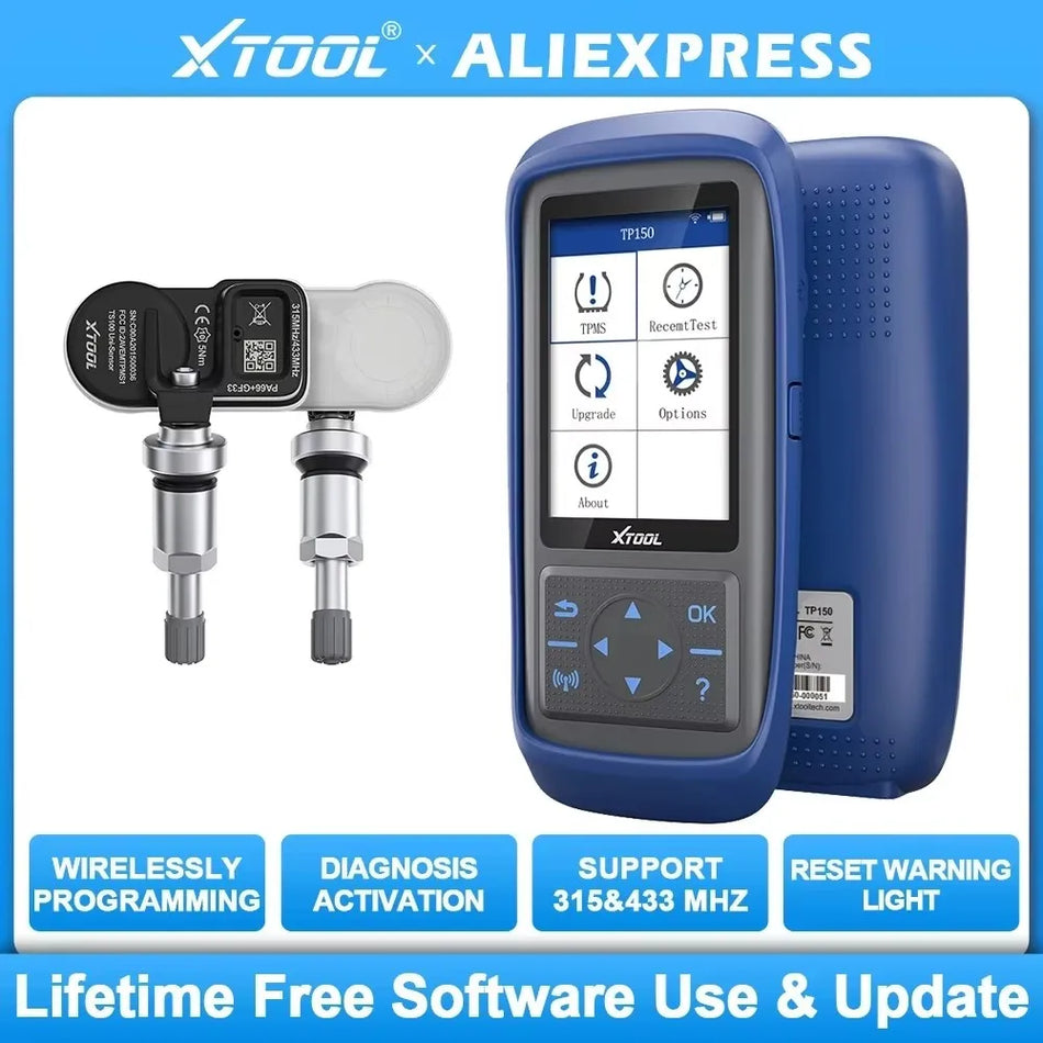 XTOOL WiFi TPMS-Tool TP150 mit 315 433 MHz Sensoraktivierung und OBD2-Scanner