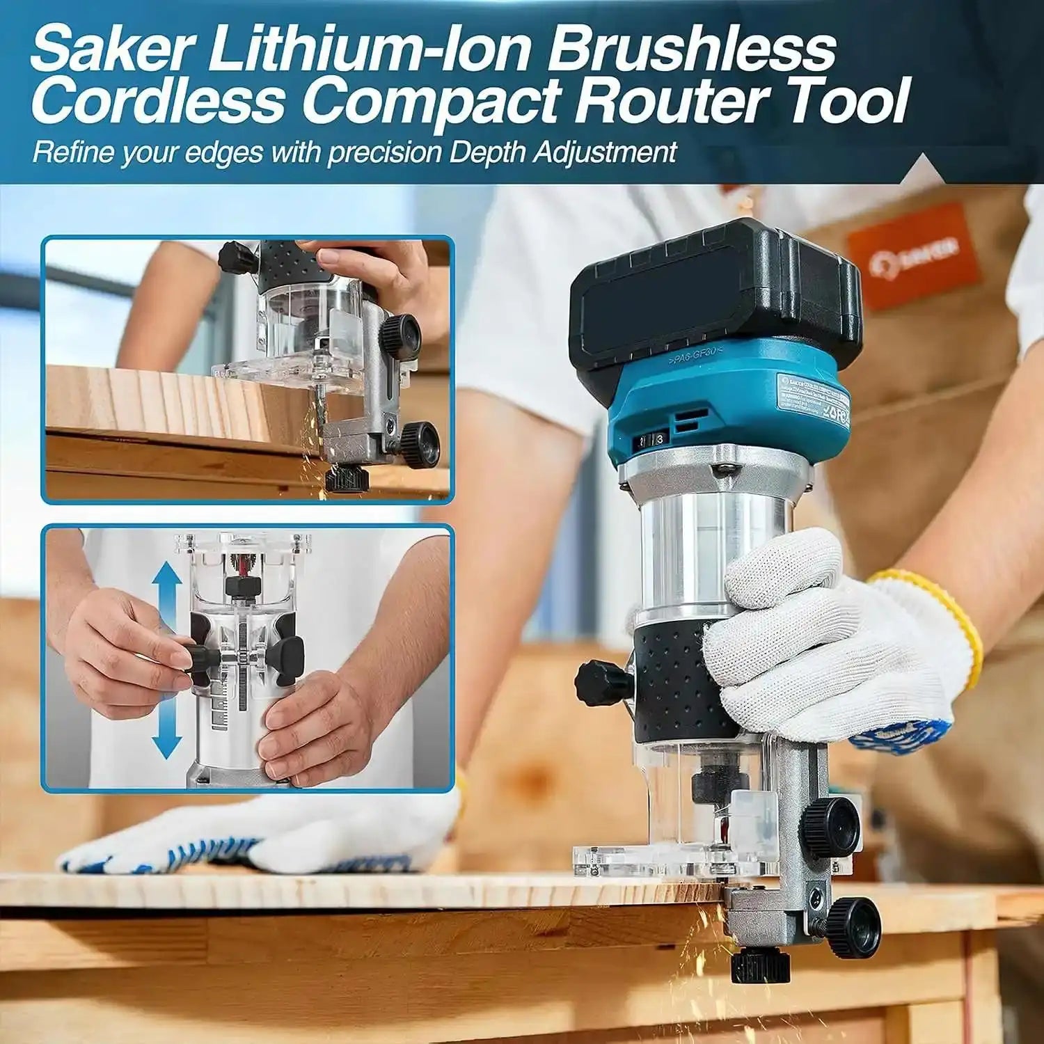 6 Speeds Brushless Cordless Wood Router For Makita 18V