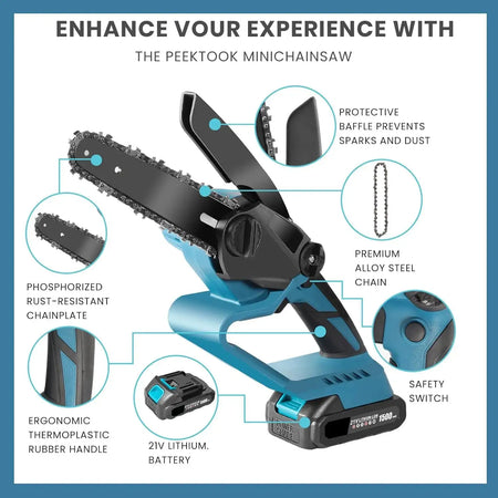 6 Inch Mini Cordless Chainsaw For Pruning Power 21V 850W