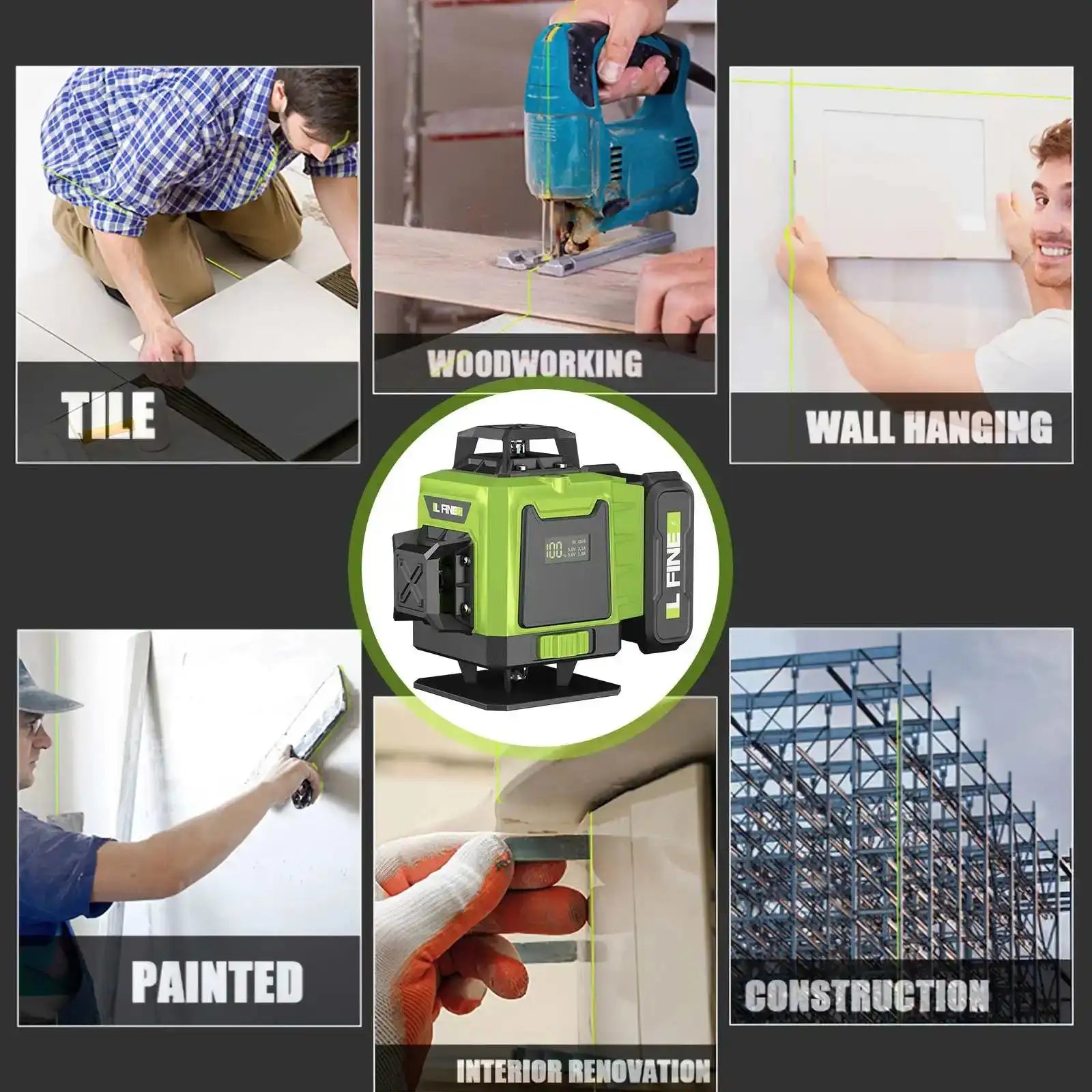 16 Line 360 Deg Self Leveling Laser Level With Remote Cross