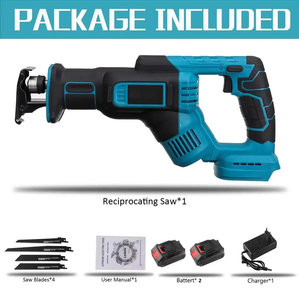 Cordless Reciprocating Saw 18V 300mm Variable Speed Makita With 2XBattery / spain