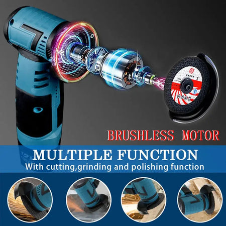 Brushless Cordless Angle Grinder 19500 RPM 12V Li Battery