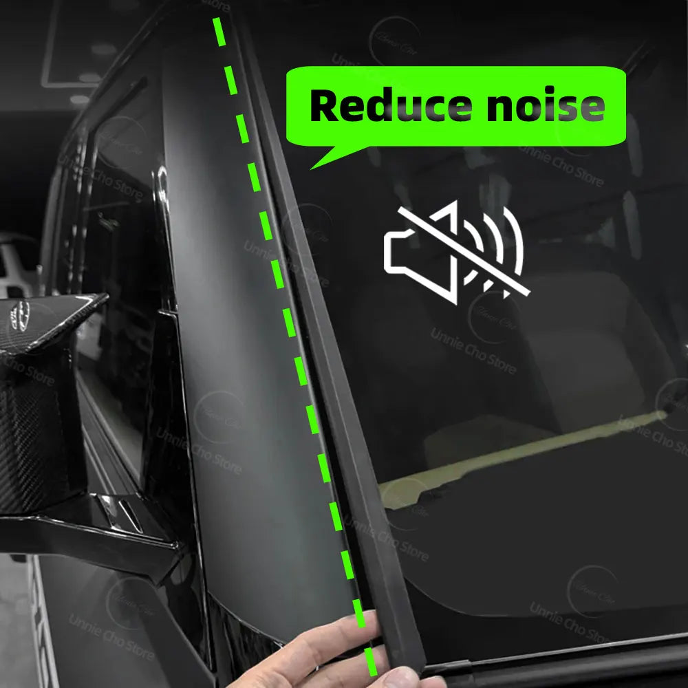 Land Rover Defender L663 A-Pillar Rubber Molding - Soundproof Windshield Edge Sealing Strip Car Accessories Matt black 2pcs