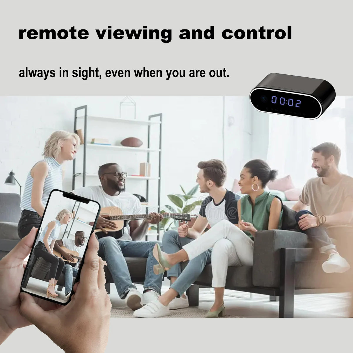 4K Ultra HD Smart Alarm Clock Camera &ndash; Night Vision Motion Detection