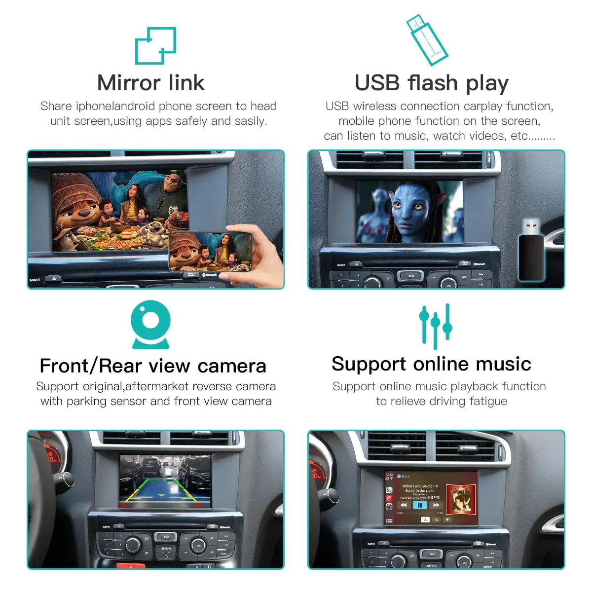 Wireless Carplay and Android Auto module for Peugeot SMEG 208 308 508 3008 C4 DS3 DS4 DS5 car radio Mirror Link multimedia by InterCyprus Trading Ltd