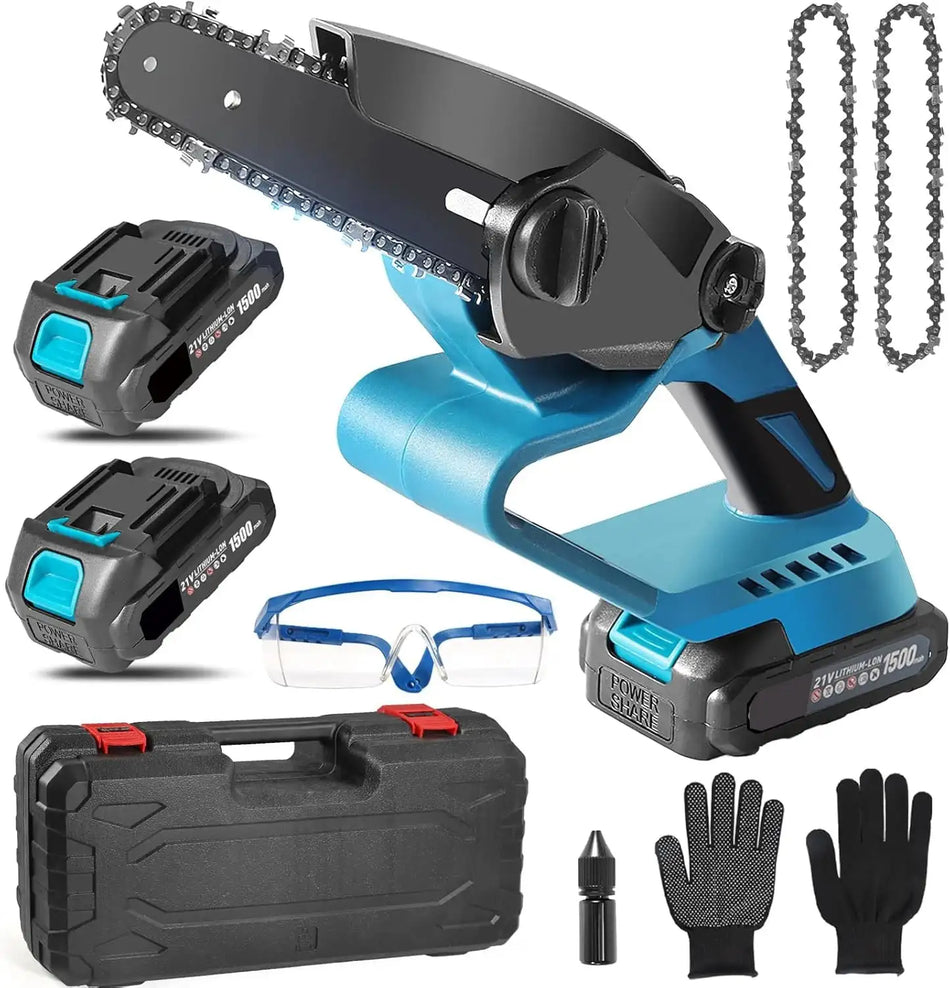 6 Inch Mini Cordless Chainsaw For Pruning Power 21V 850W With 2&times;Battery / spain