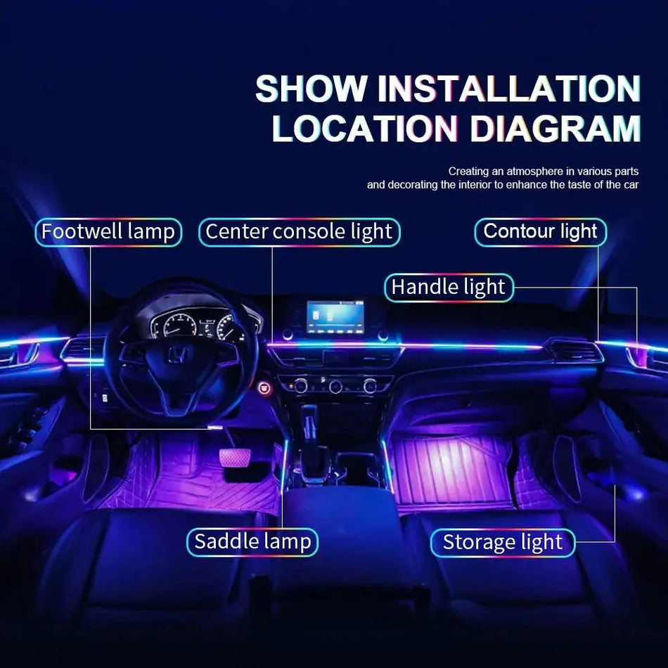 RGB LED Interior Ambient Light Acrylic Strip for BMW Audi Tesla by InterCyprus Trading Ltd