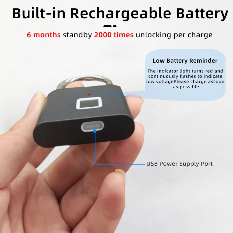 RAYKUBE P2 Smart Waterproof Fingerprint Padlock