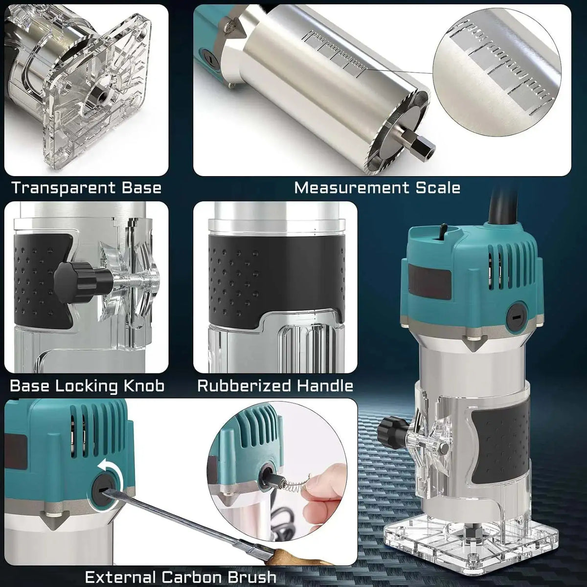 800W 30000RPM Wood Milling Router Bit Set One Quarter Inch
