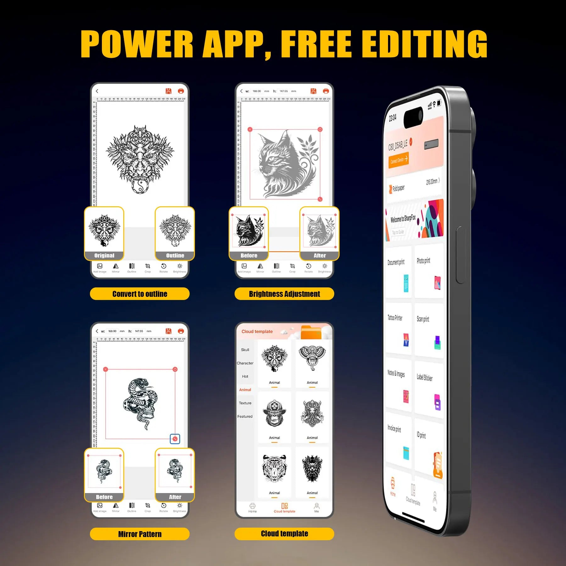 Wireless Portable 8-Inch Tattoo Printer &ndash; Bluetooth Enabled