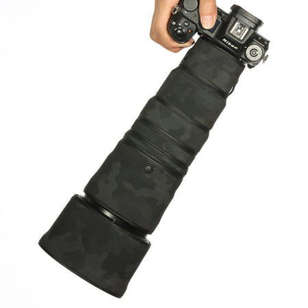 Camouflage Lens Coat for Nikon Z 180-600mm F5.6-6.3 VR - Waterproof &amp; Rainproof Shadow Black / CHINA