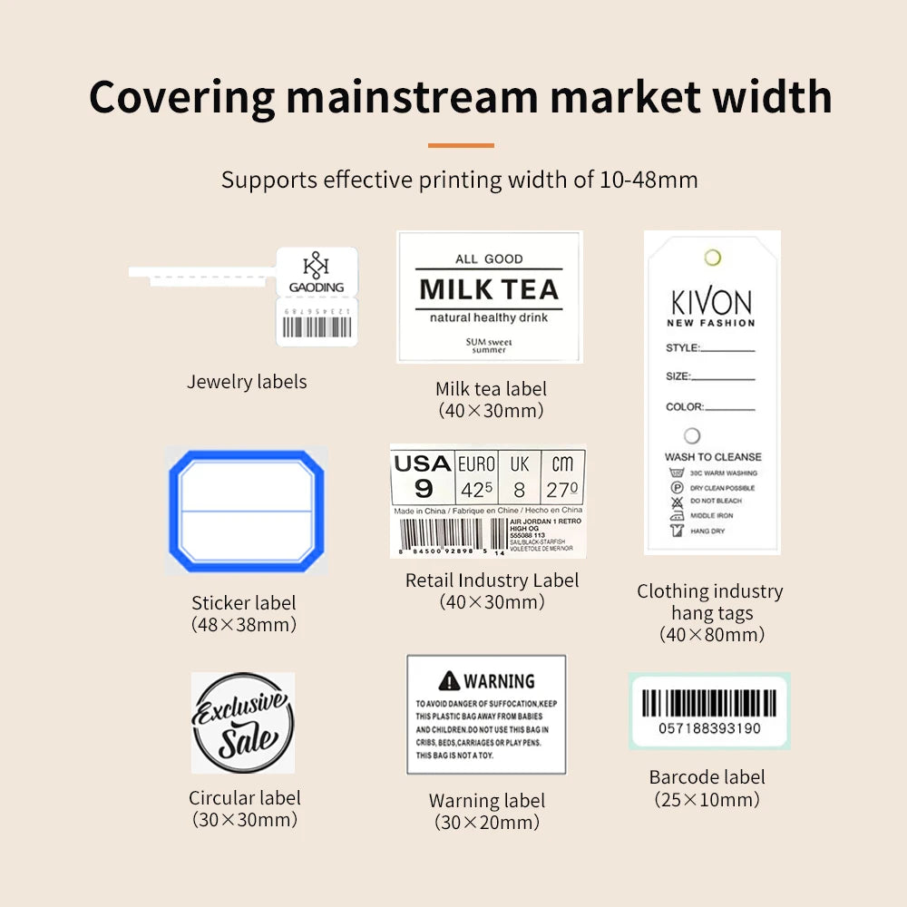 Portable Thermal Wireless Mini Label Printer &ndash; Bluetooth