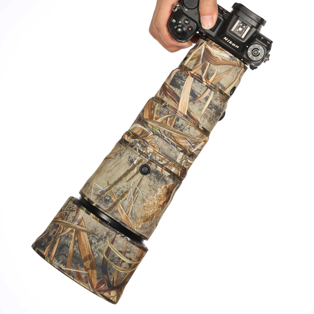 Camouflage Lens Coat for Nikon Z 180-600mm F5.6-6.3 VR - Waterproof &amp; Rainproof New Reed / CHINA