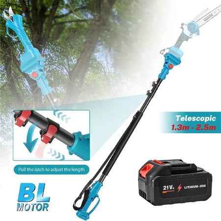 Brushless Electric Chainsaw 2.5m Telescoping Pole Pruning With 1&times;Battery / Poland