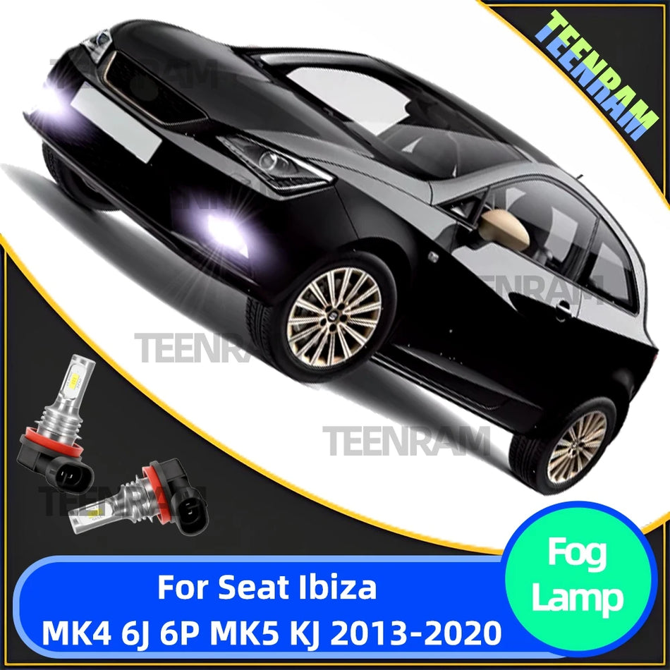 Lâmpadas LED para Farol de Nevoeiro Seat Ibiza para Luzes de Nevoeiro Frontais, DRL Branco, Canbus, 12V, 2 Peças