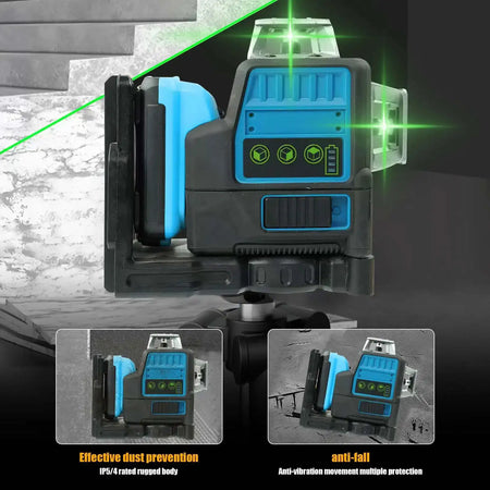 12Line 3D Green Laser Level Self Leveling 360 Degree