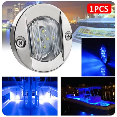 Waterproof Marine LED Deck Lights - Blue &amp; White | 1-4pcs 1PC Blue