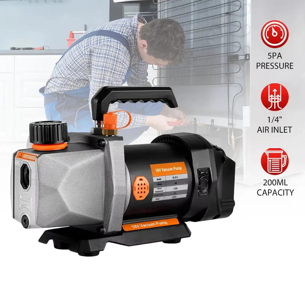 Cordless Vacuum Pump 7CFM 0.5HP For Refrigerator Vacuum 18V No Battery / EU / Poland