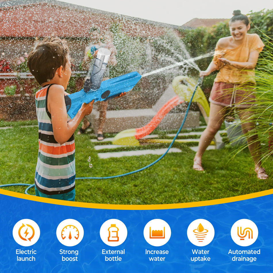 Pistola de Agua Eléctrica para Niños – Succión Automática Disparo Rápido Pro