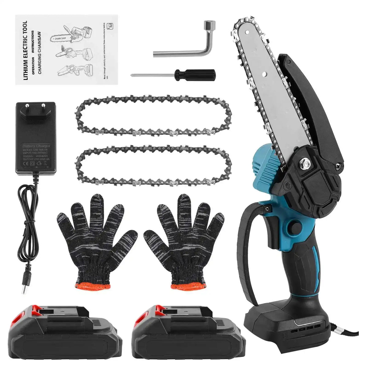 6 Inch Cordless Chainsaw 800W Portable For Makita 18V With 2XBattery / Poland